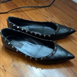 Valentino noir rockstud flats size 38